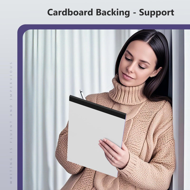 Nichela 2 Pack Legal Pads 8.5 x 11 College Ruled 100 Sheets Purple Note Pads 8.5"" x 11"" Lined Paper Chipboard-Backed Notepad with Micro-Perforated Notebook Paper for Office & School Supplies 50 Sheets/Pad - Image 4